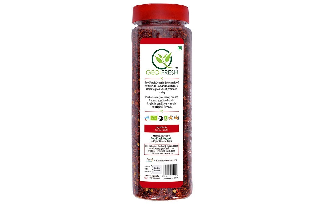 Geo-Fresh Organic Chilli Flakes    Bottle  360 grams